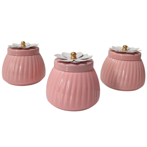 Metal Jar - Light Pink
