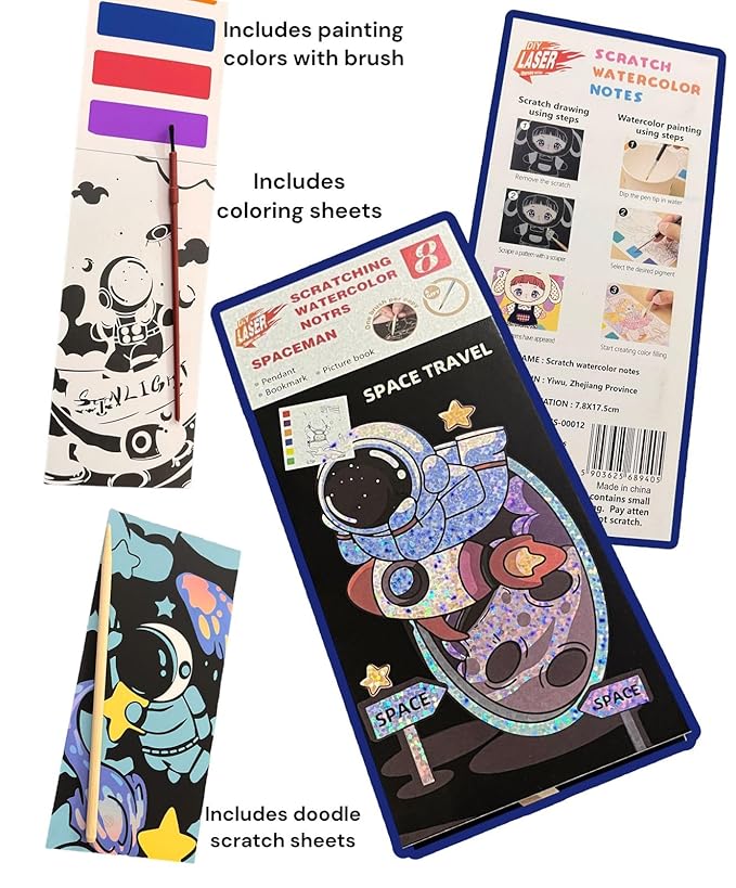 2 in 1 Scratch Book and Water coloring book