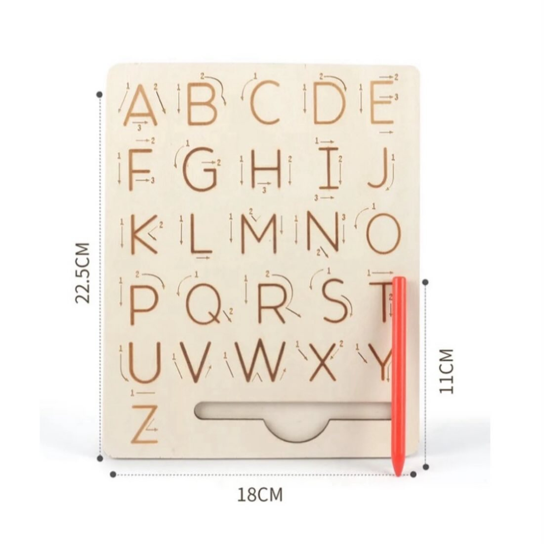 Double Sided Wooden Tracing Boards Bold / Small Alphabets