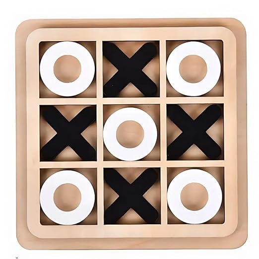 RBC Classic Wooden Tic Tac Toe Game – Engaging XOXO Board Game for Kids & Adults, Fun Brain-Boosting Tabletop Toy, Pe...