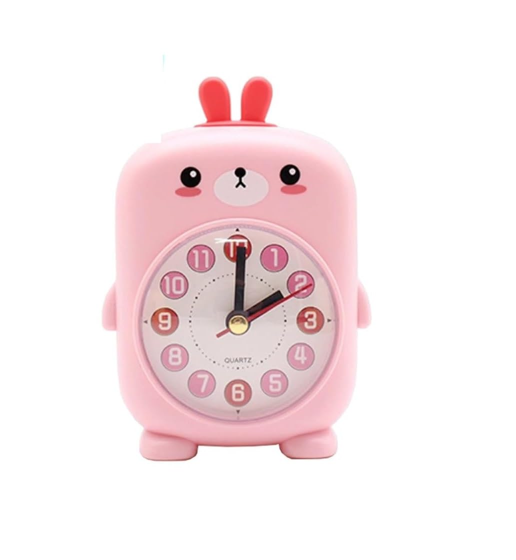 Kids Desk Alarm Clock – Cute Cartoon Theme Silent Clock for Boys & Girls | Non-Ticking Bedside Table Clock for Study ...