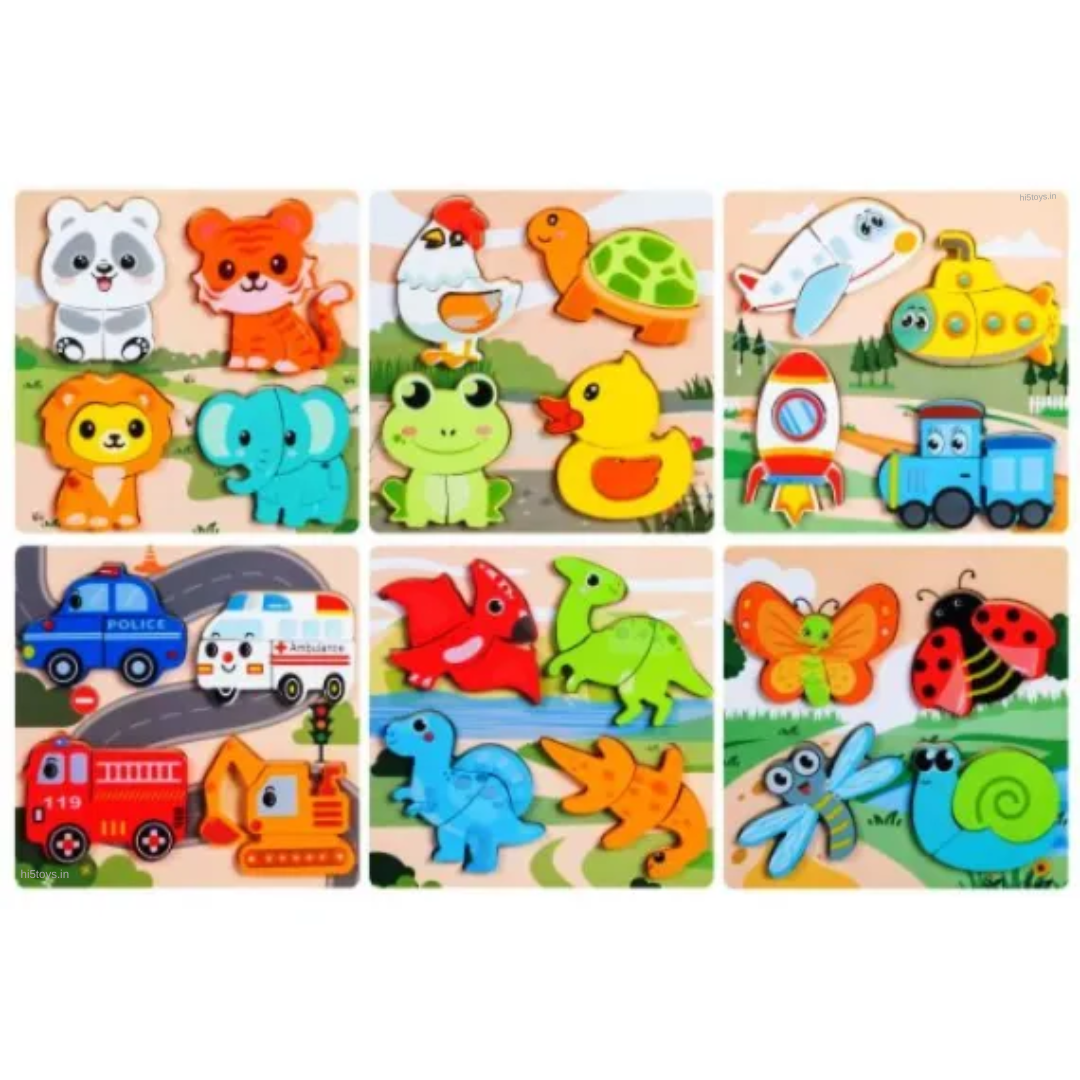 Wooden Chunky Puzzles (1pc)