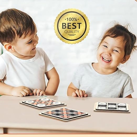 RBC Classic Wooden Tic Tac Toe Game – Engaging XOXO Board Game for Kids & Adults, Fun Brain-Boosting Tabletop Toy, Pe...
