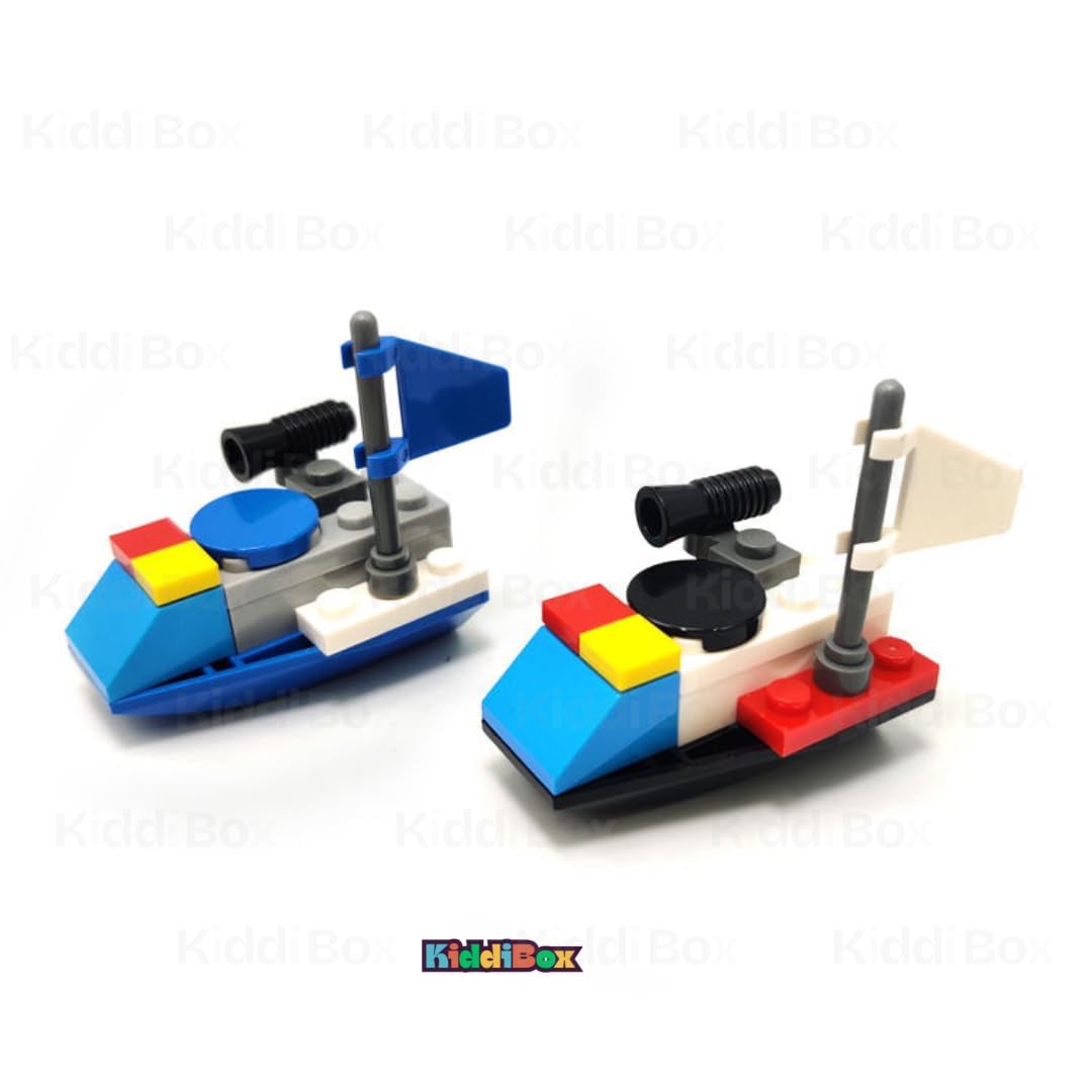 Pack of 2 KiddiBox DIY Puzzle Pencil Sharpener Patrol Yacht, Building Block Toy with Standard Sharpener, Multicolour ...