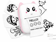 Brand Conquer Mini Bluetooth Thermal Printer for Kids | Cute Kitty Design | Portable & Rechargeable | Ink-Free Printi...