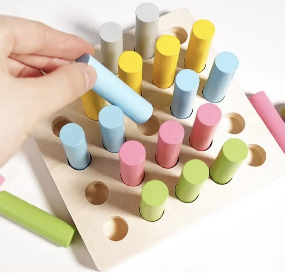 Wooden Peg Board Learning Toy