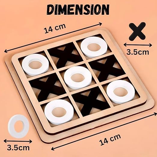 RBC Classic Wooden Tic Tac Toe Game – Engaging XOXO Board Game for Kids & Adults, Fun Brain-Boosting Tabletop Toy, Pe...