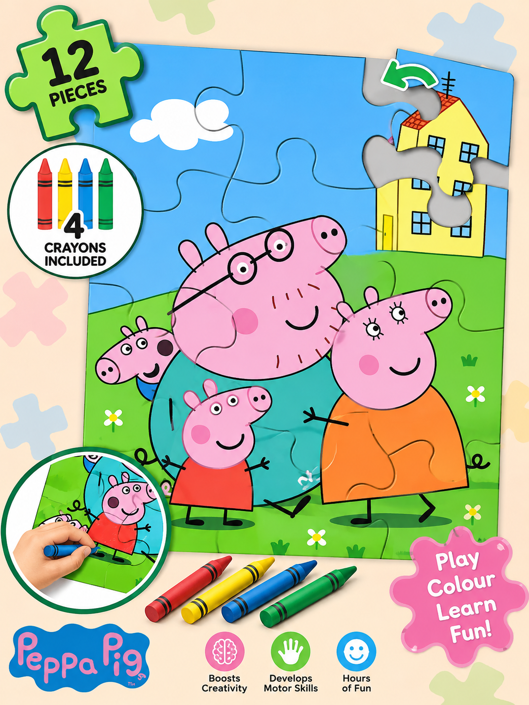 Peppapigg  puzzel color kids return gift 2 to 6 yrs