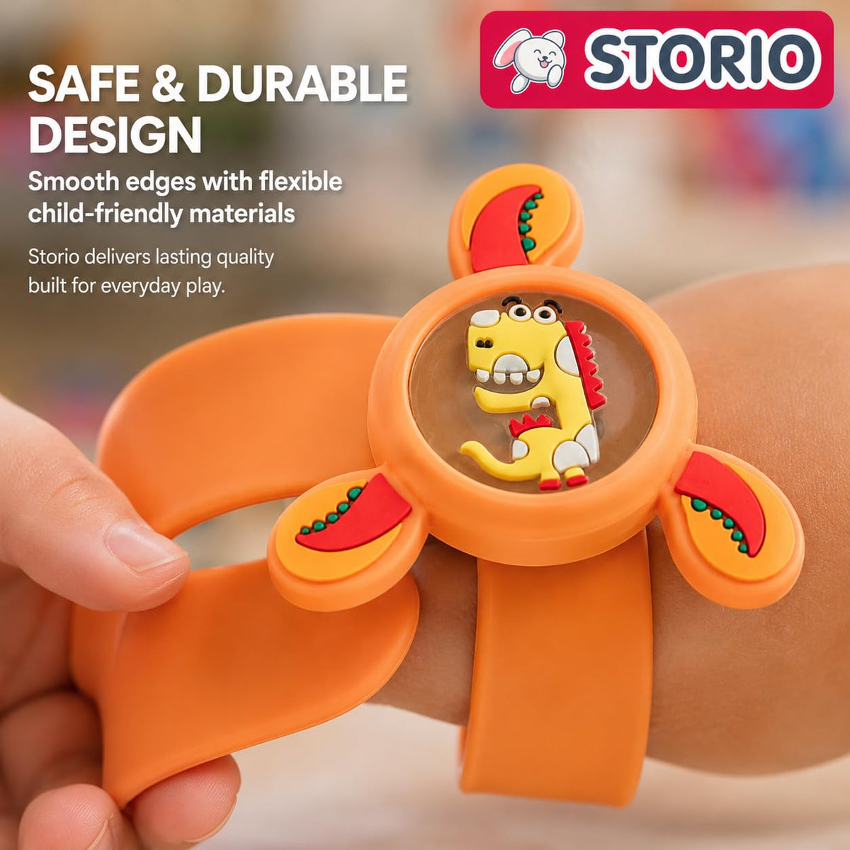 Storio Pack of 1 Rakhi for Brother Kids Wrist Band for Boys and Girls Spinning Slap Band Cute Cartoon Bracelet Wrist ...