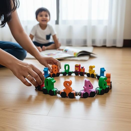 Magnetic Wooden Number Train Toy