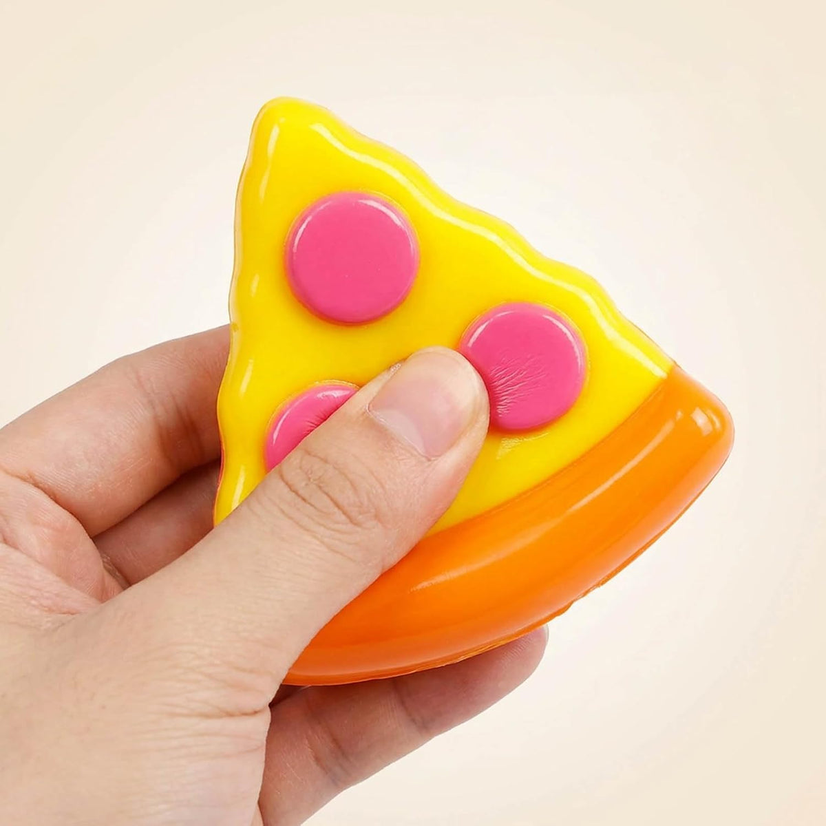 Taba Squishy, Squishy Dumpling Decorative Piece, Orange Edge Pizza Desktop Display Item, Single Piece Collectible