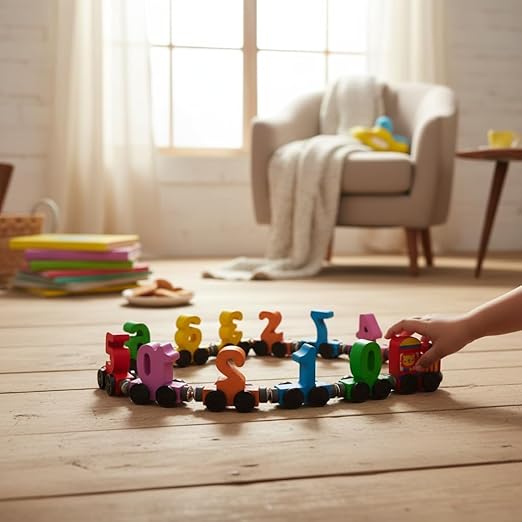 Magnetic Wooden Number Train Toy