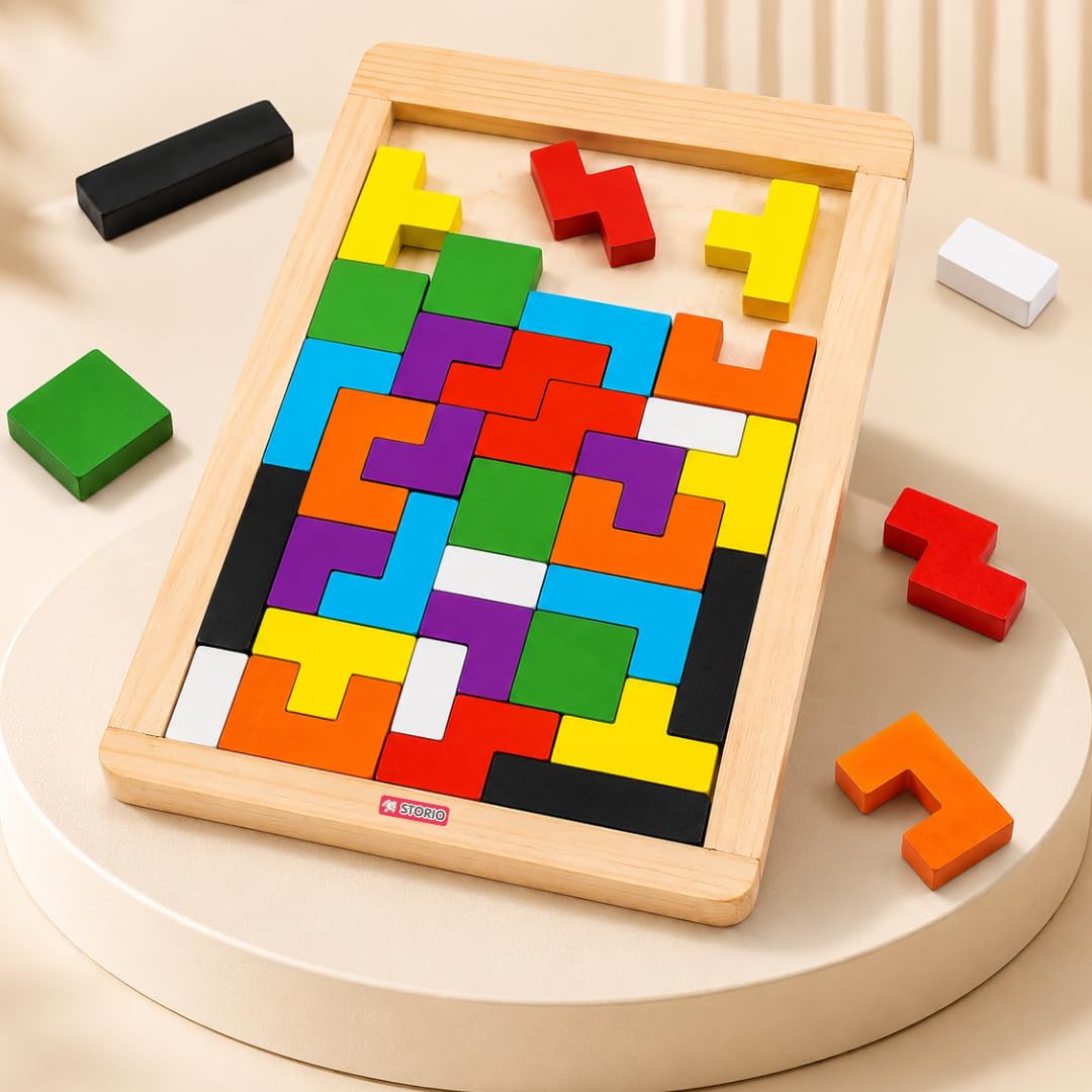 Wooden Russian Blocks Puzzles for Kids Adults, Wood Intelligence Puzzle for Ages 3-8,Wooden Puzzles Brain...