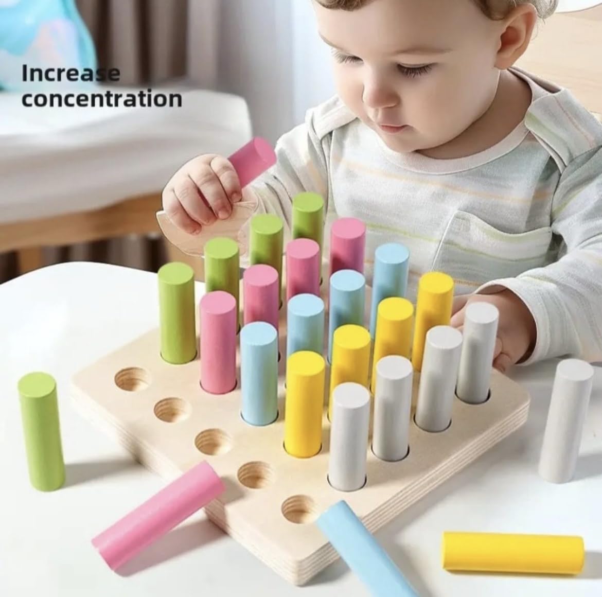 Wooden Peg Board Learning Toy