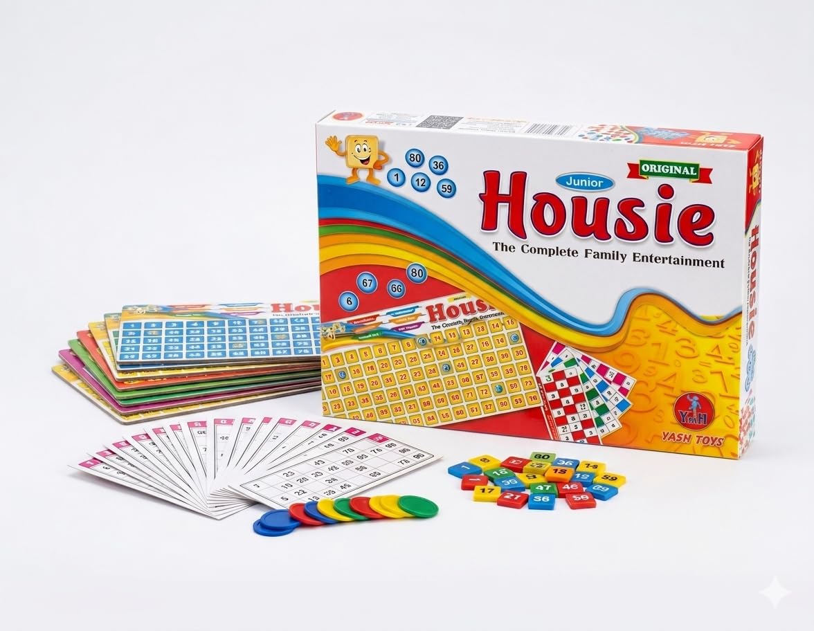 Toys Junior Housie The Complete Family Entertainment Board Game – Educational Number Recognition & Concentration Game...