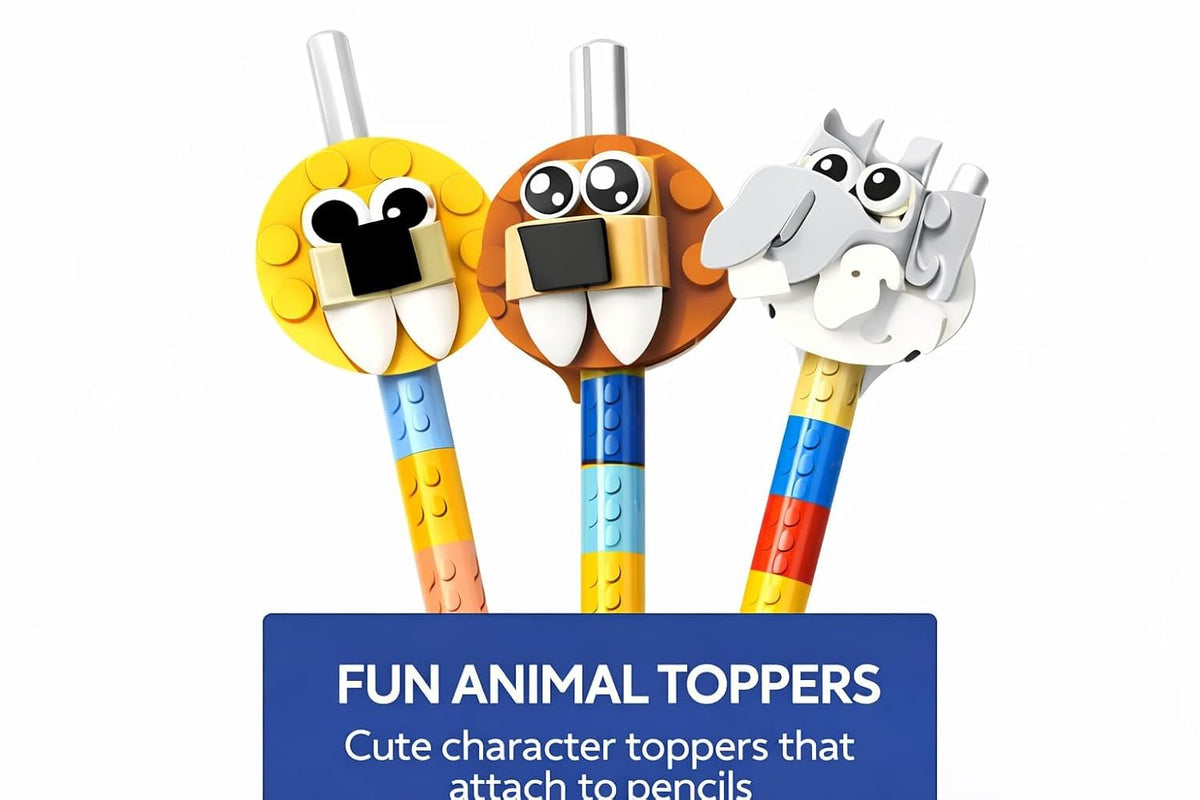 DIY Puzzle Pencil Mate for Kids, Build-Your-Own Animal Pencils, 8-Piece Creative Construction Pencil Set, Educational...