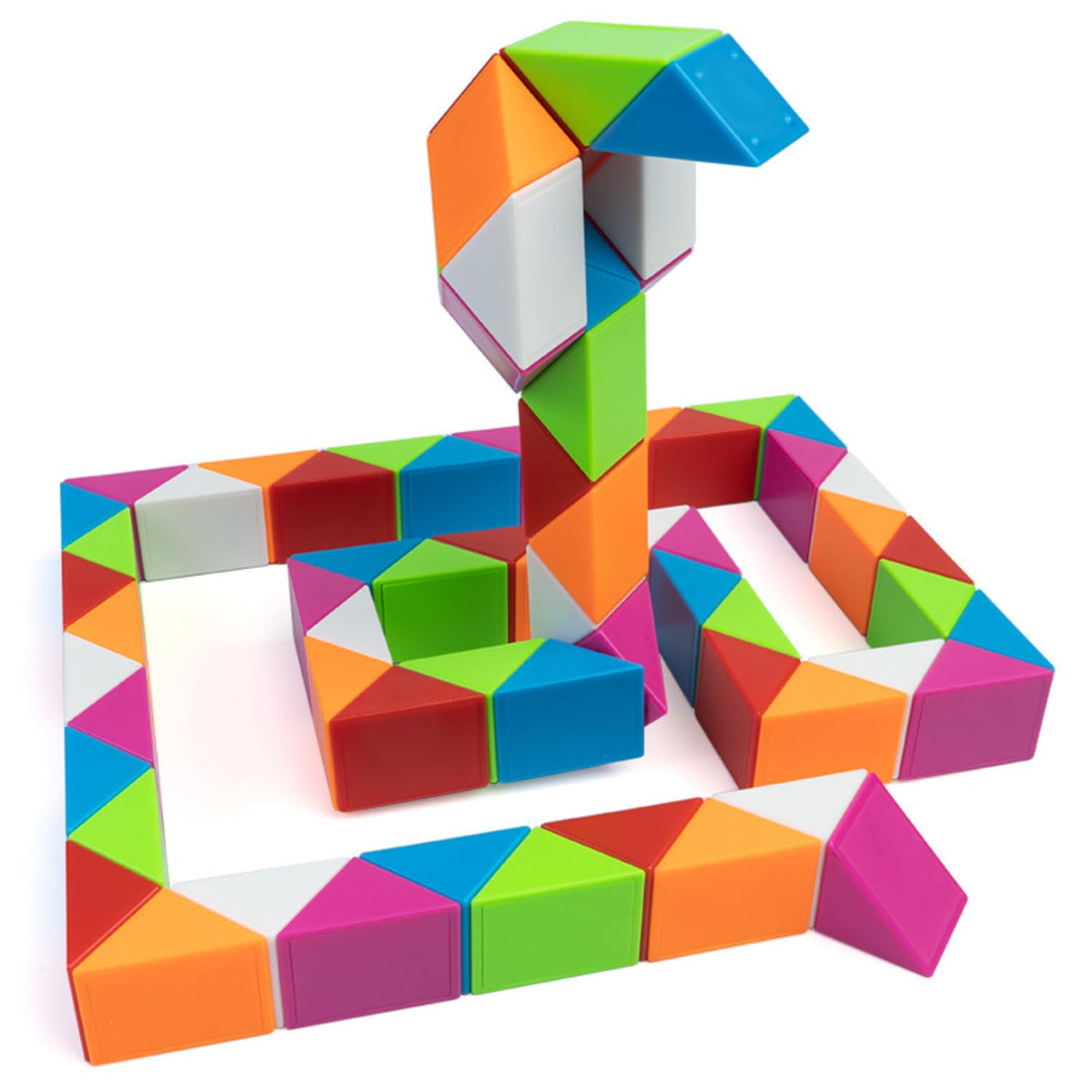 Cubelelo Magic Snake Rainbow Puzzle Cube (24 Wedges) | Twist and Turn Shape Creation Fun Game for Kids Boys Girls and...