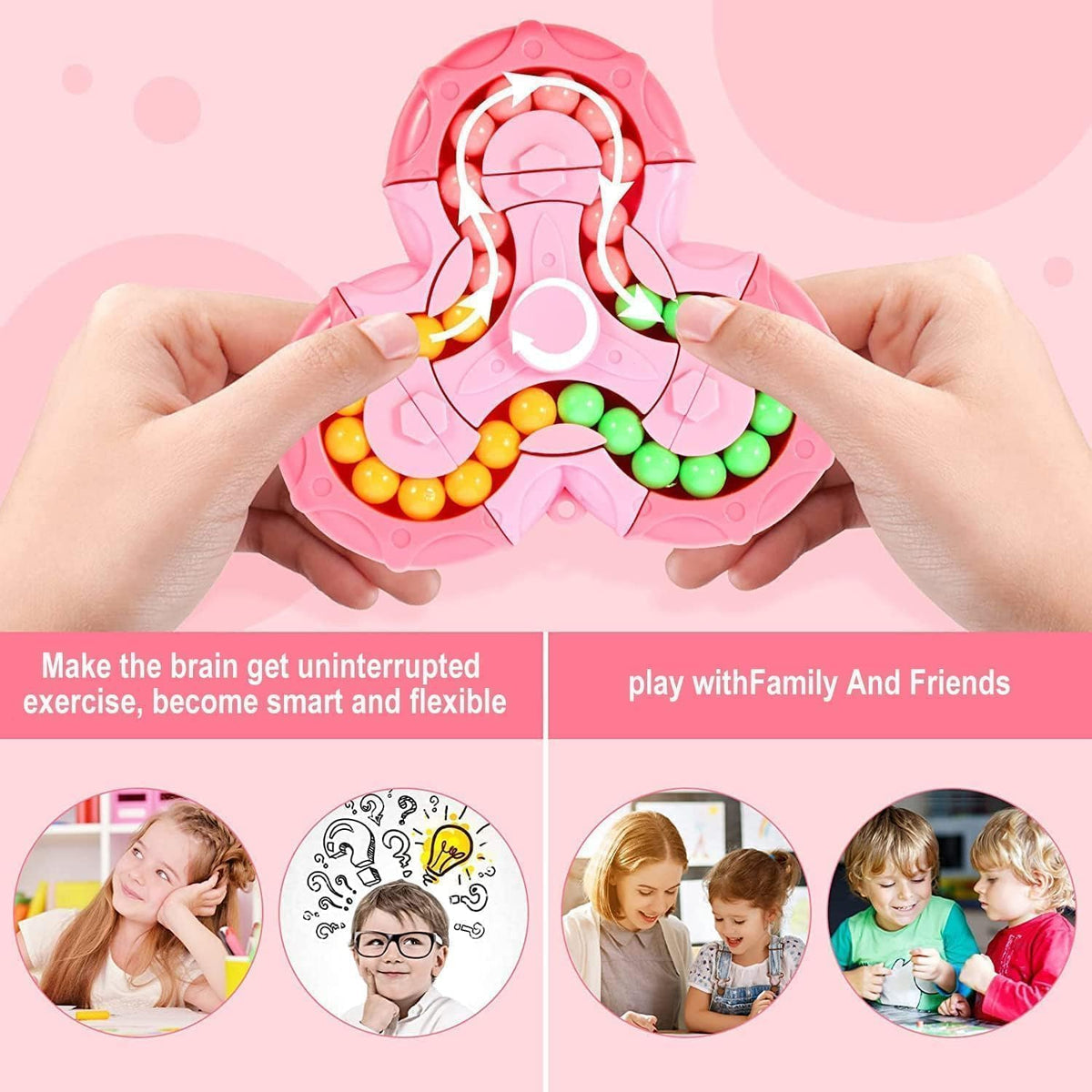 Magic Bean Rotating Cube is a Multicolour six-Sided Handheld Fidget Toy Spinner for Stress Relief, Brain Stimulation,...