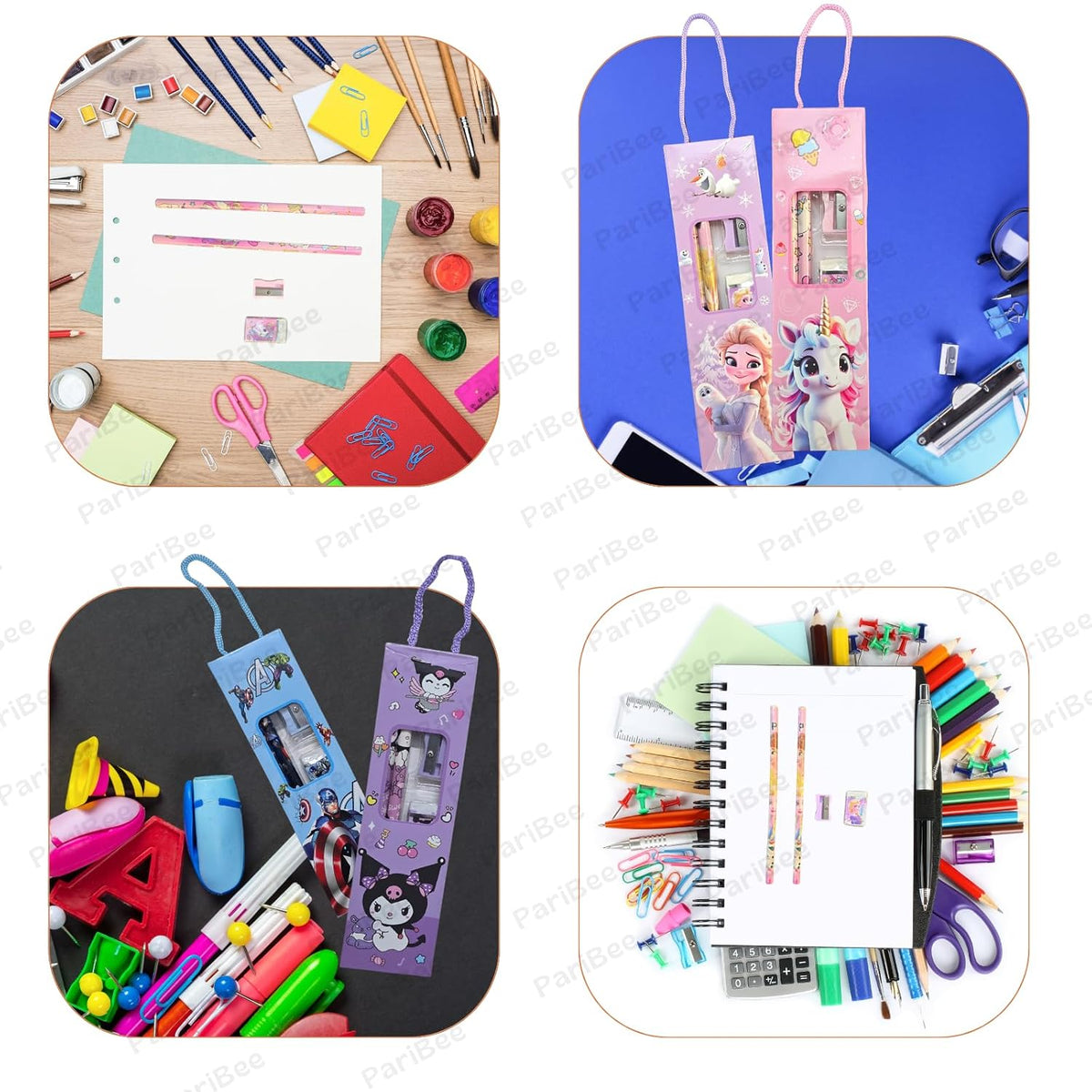 12 pcs Stationery Set for Return Gifts Party | Pencils Sharpener Eraser Fancy Box | Best Return Gifts in Bulk for Chi...