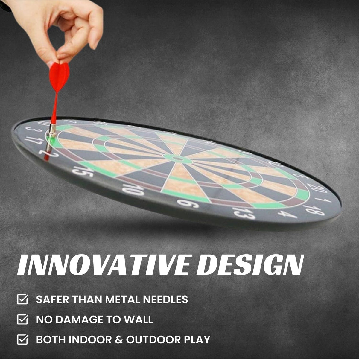 Kids Mandi® Magnetic Dart Board Set - 13 Inch Wide with 6 Magnetic Darts | Safe Dartboard Target Board Game Set | Sco...