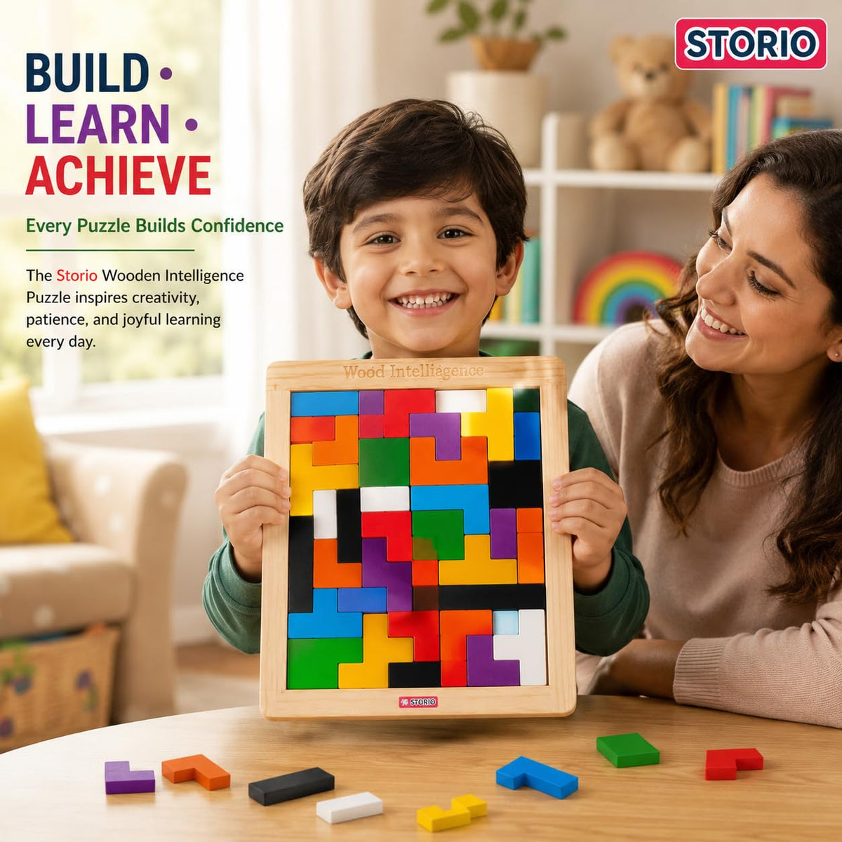 Wooden Russian Blocks Puzzles for Kids Adults, Wood Intelligence Puzzle for Ages 3-8,Wooden Puzzles Brain...