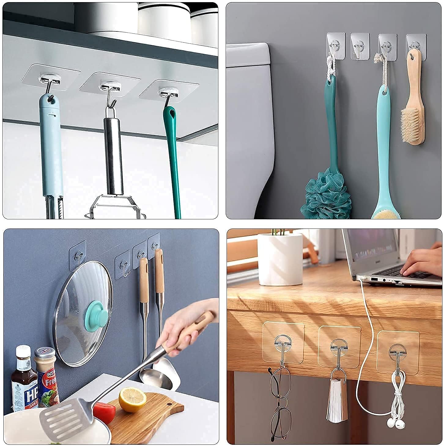 Sticker ABS Plastic + Steel Hook Hanger - Set of 5
