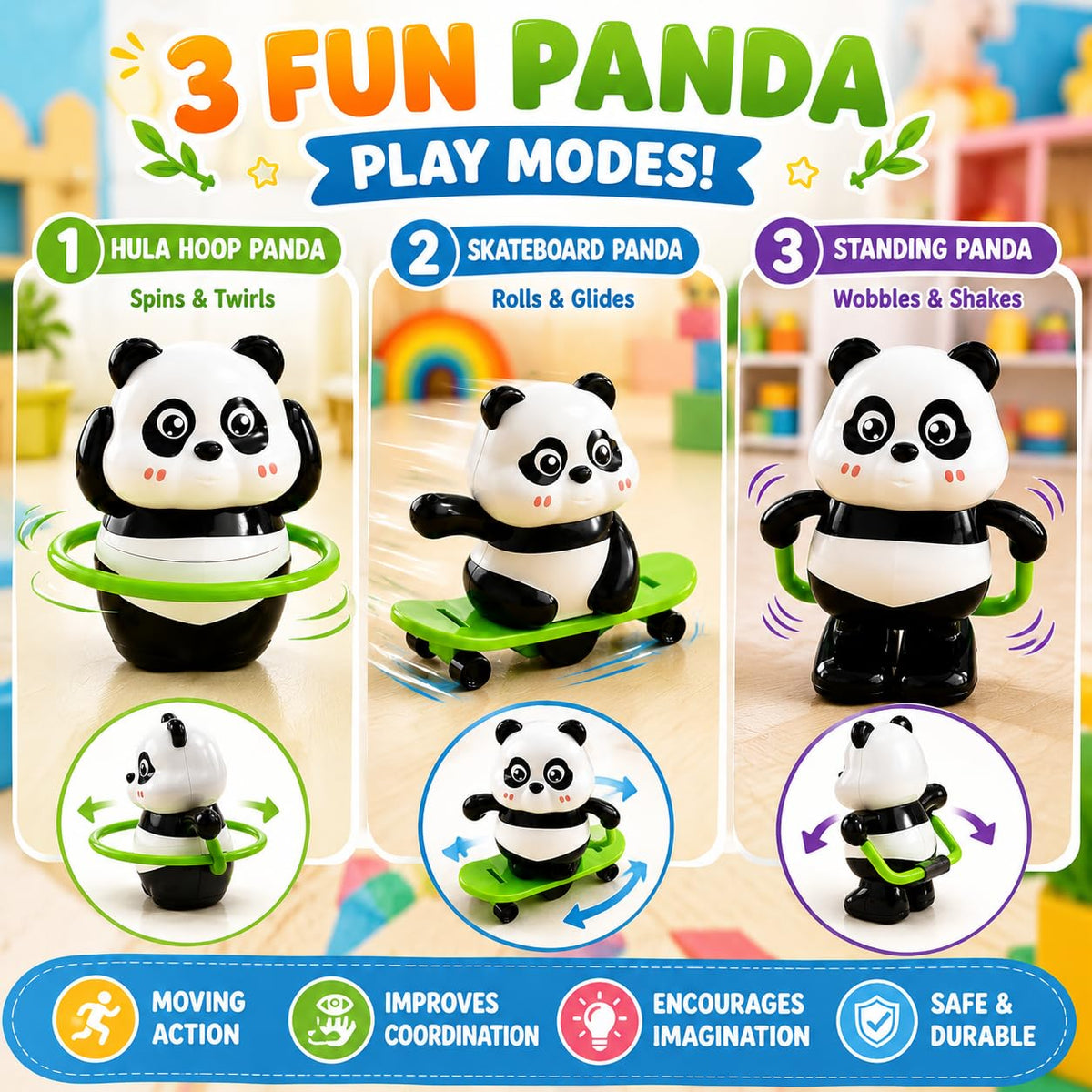 Cute Panda Toy for Kids Fun Toys for Kids Moving Toys for Babies 6-12 Months