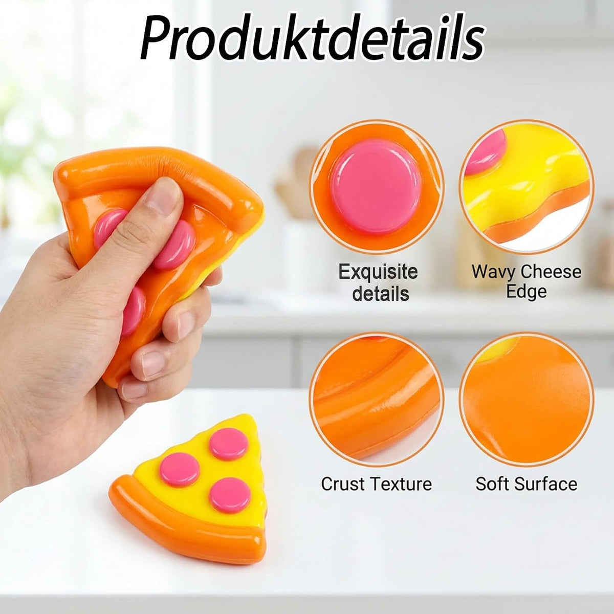 Taba Squishy, Squishy Dumpling Decorative Piece, Orange Edge Pizza Desktop Display Item, Single Piece Collectible