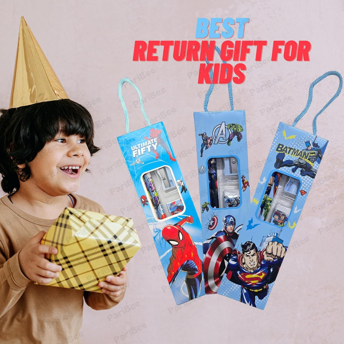 12 pcs Stationery Set for Return Gifts Party | Pencils Sharpener Eraser Fancy Box | Best Return Gifts in Bulk for Chi...