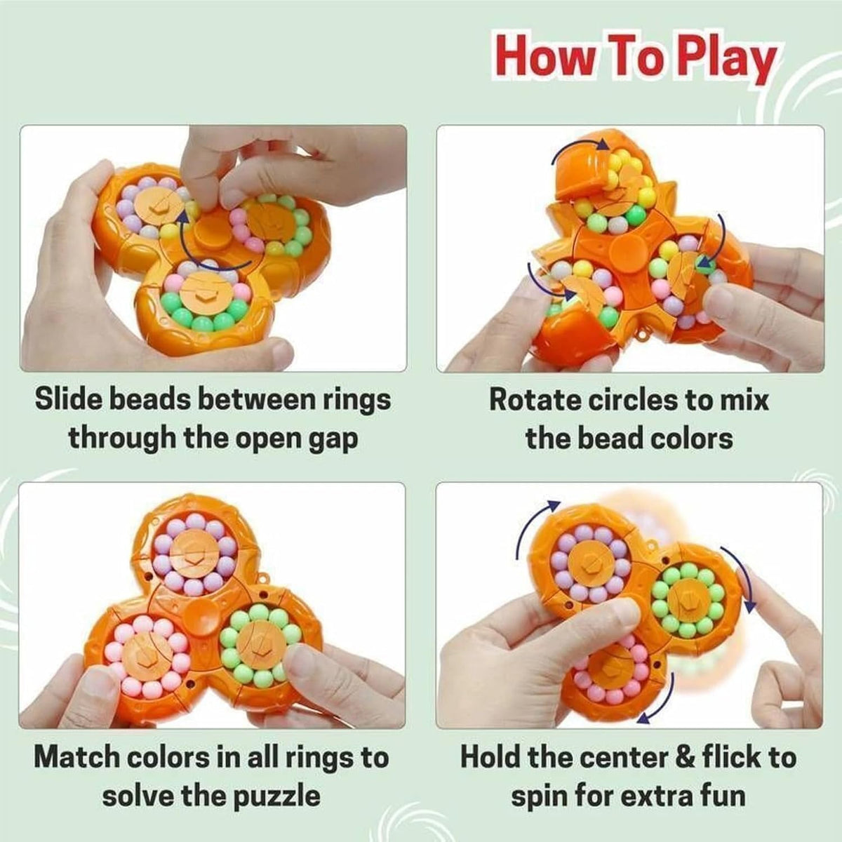 Magic Bean Rotating Cube is a Multicolour six-Sided Handheld Fidget Toy Spinner for Stress Relief, Brain Stimulation,...