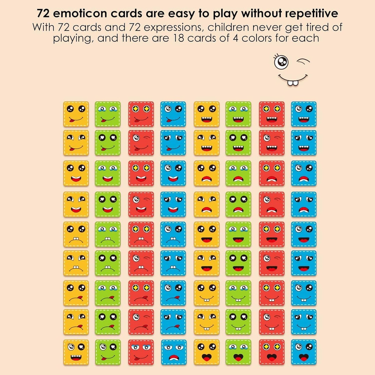 Umadiya® Face Changing Cube Building Blocks Puzzle, Wooden Face Expression Toy, Educational Face Matching Family Boar...