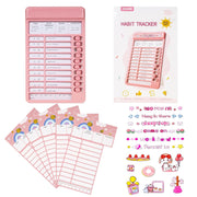 WISHKEY Habit Tracker Daily Planner For Kids And Adult Chore Chart Plastic Checklist Board 7 Detachable Cardstock to ...
