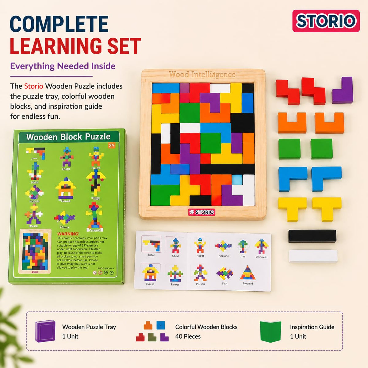Wooden Russian Blocks Puzzles for Kids Adults, Wood Intelligence Puzzle for Ages 3-8,Wooden Puzzles Brain...