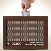 Aarambh Wooden Piggy Bank 1,00,000 Savings Challenge Box Gullak