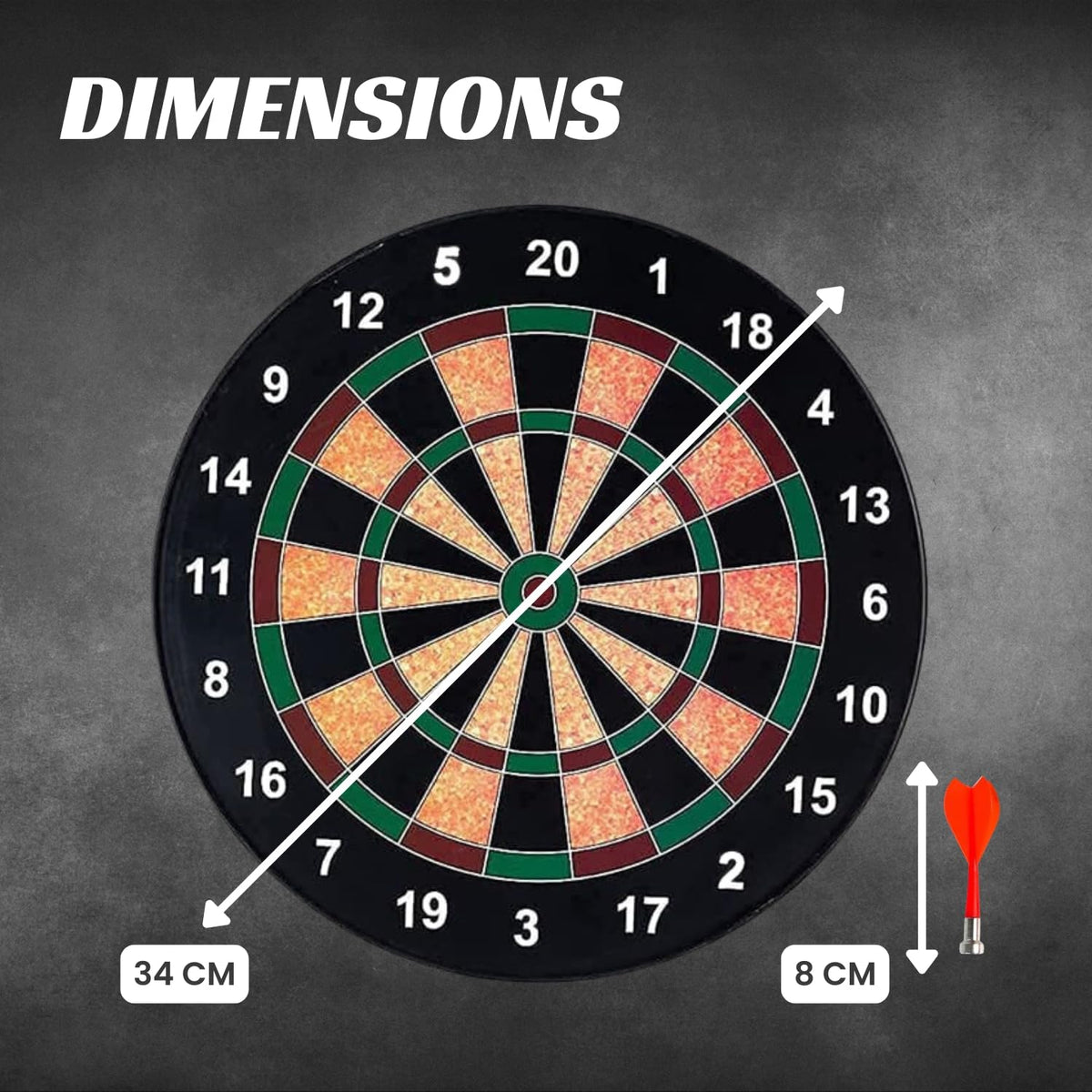 Kids Mandi® Magnetic Dart Board Set - 13 Inch Wide with 6 Magnetic Darts | Safe Dartboard Target Board Game Set | Sco...