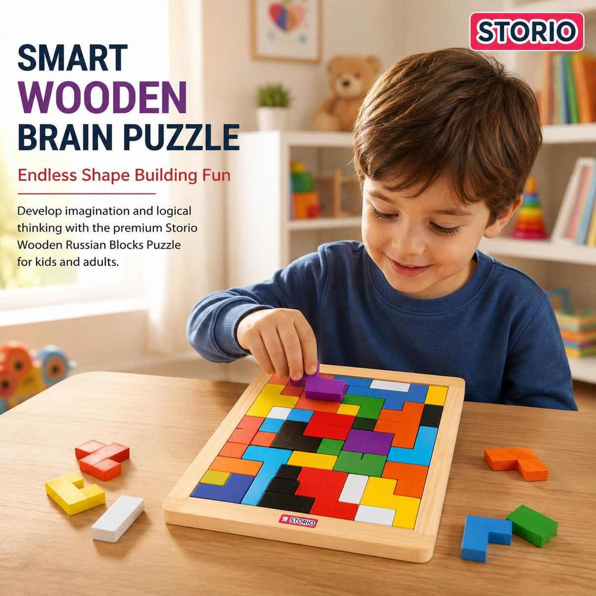 Wooden Russian Blocks Puzzles for Kids Adults, Wood Intelligence Puzzle for Ages 3-8,Wooden Puzzles Brain...