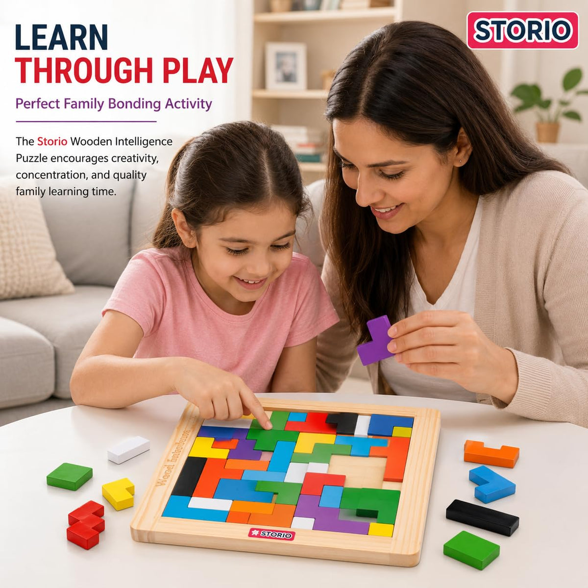Wooden Russian Blocks Puzzles for Kids Adults, Wood Intelligence Puzzle for Ages 3-8,Wooden Puzzles Brain...