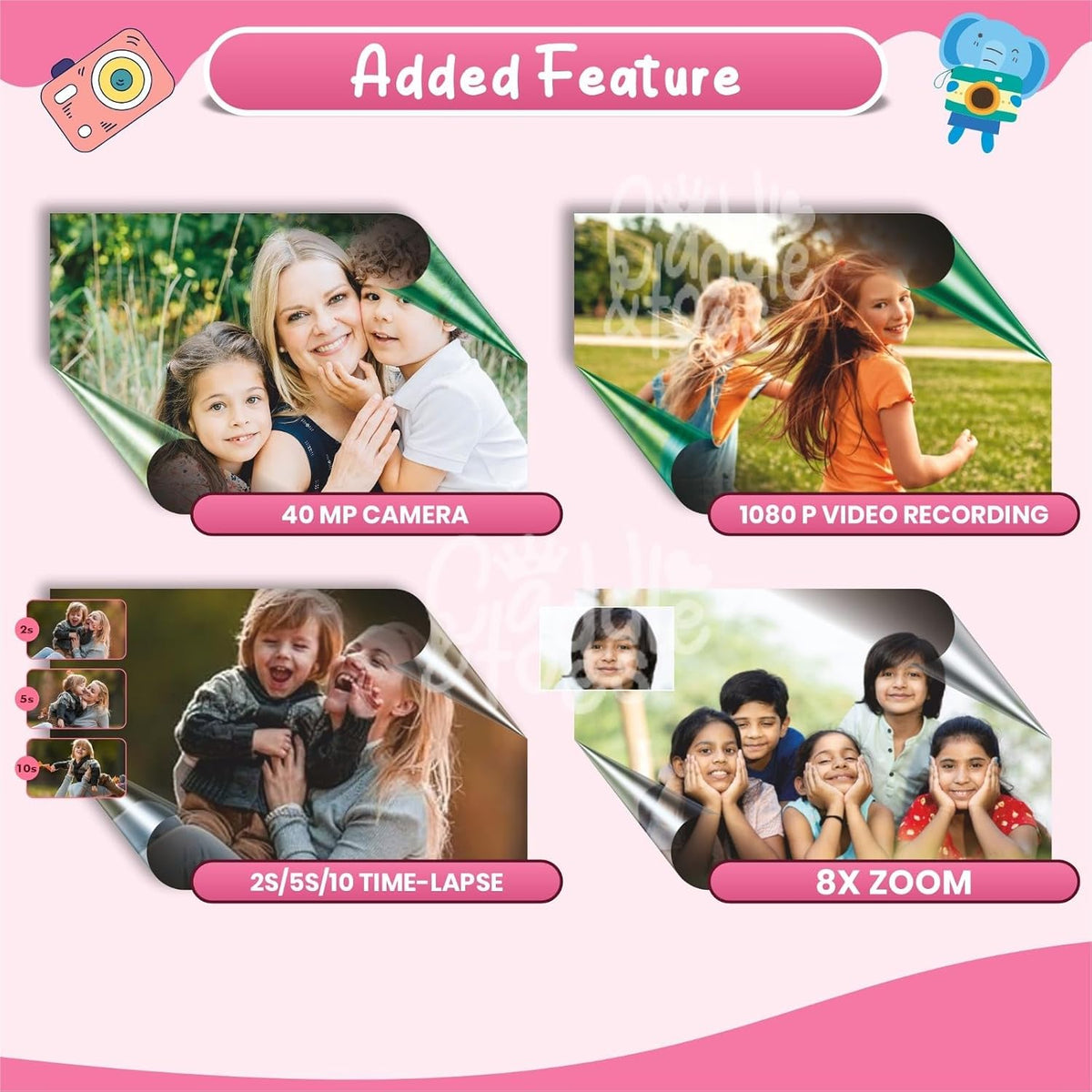 CADDLE & TOES Kids Digital Camera for Photos & Videos | Mini Camera Toy with 2-Inch Screen & USB Rechargeable | Fun &...