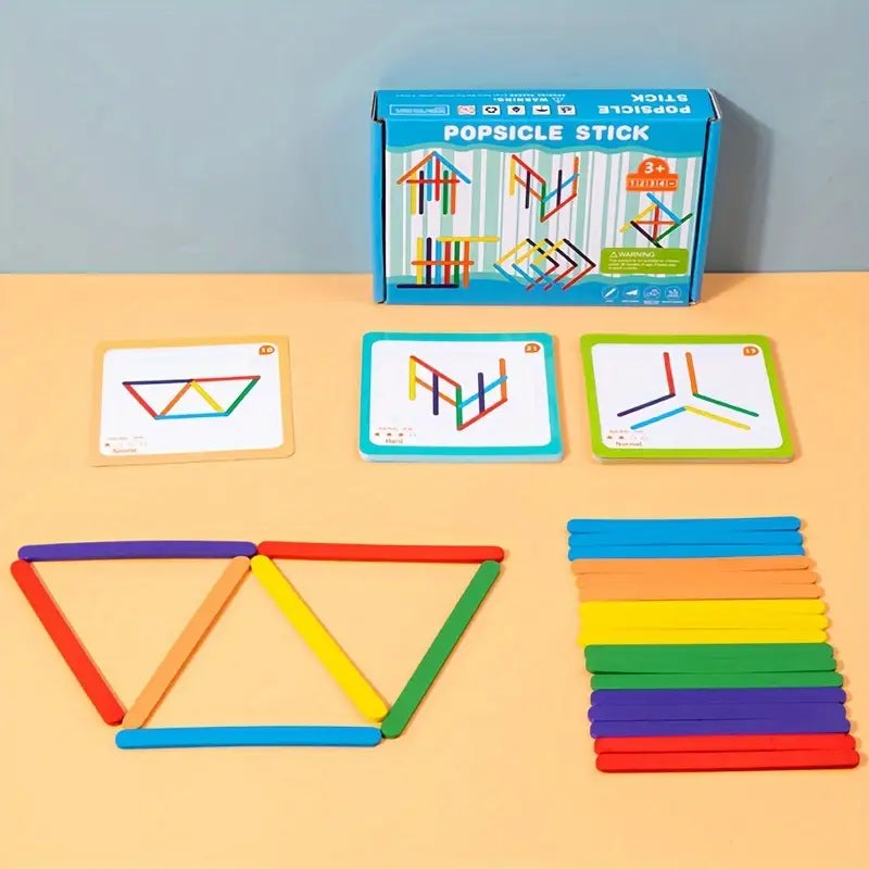 24pcs Wooden Rainbow popStick Toys