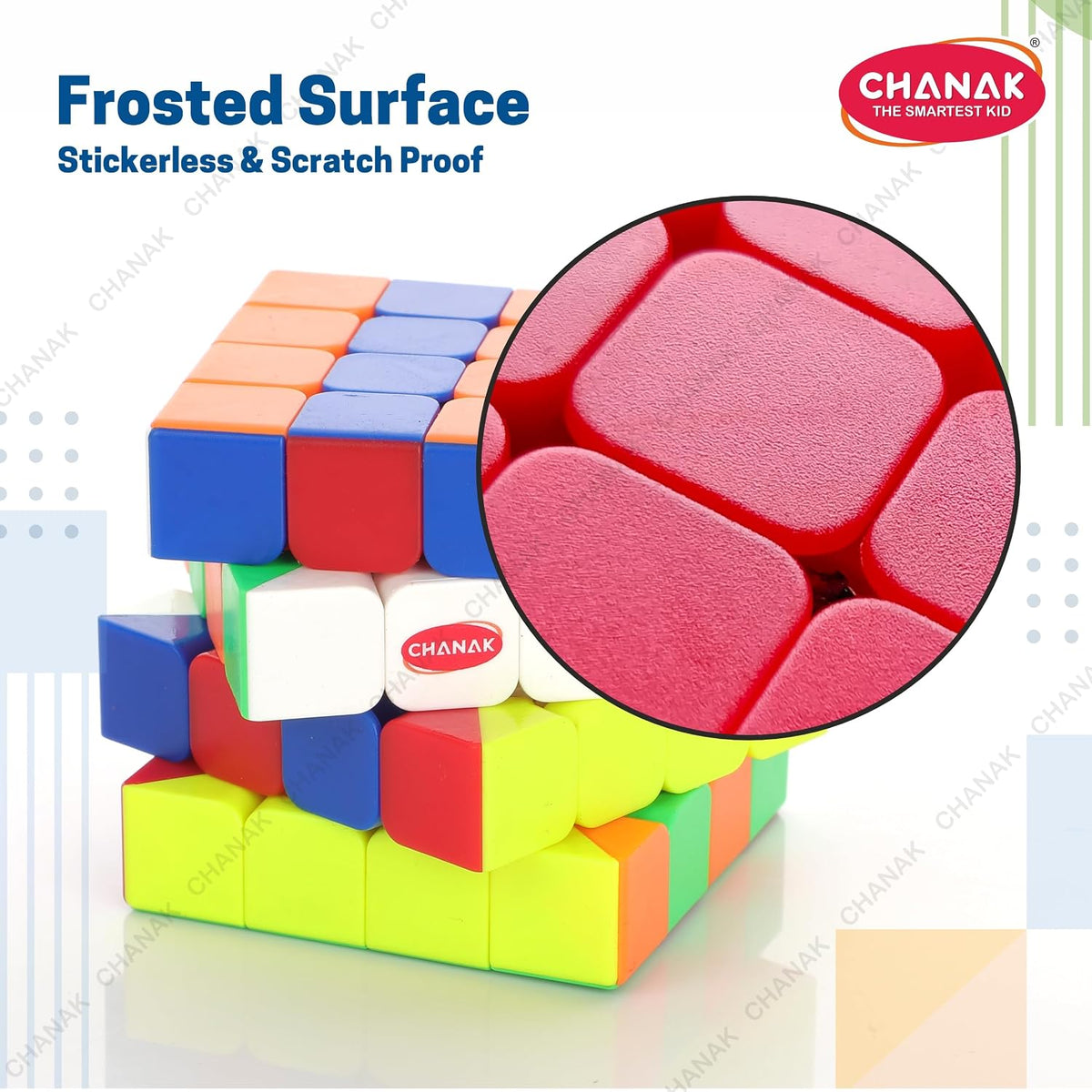 Chanak 4x4 Cube, High Speed Stickerless Cube Puzzle for Kids, Brainstorming Cube for Kids Above 6 Years, BIS Approved.