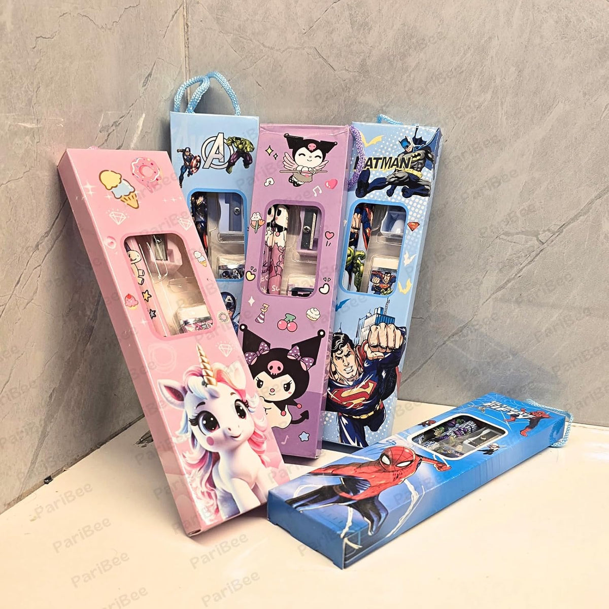12 pcs Stationery Set for Return Gifts Party | Pencils Sharpener Eraser Fancy Box | Best Return Gifts in Bulk for Chi...