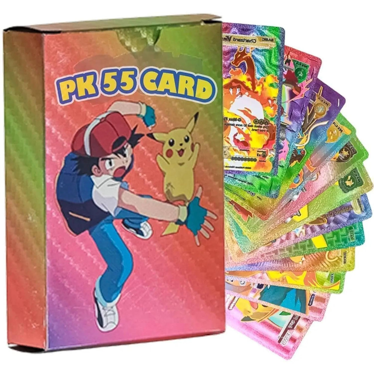 Pokémon Trading Card Game Foil Cards Pack Battle TradingCards for Kids & Collectors Set of 55 Rare VMAX GX VSTAR Trad...