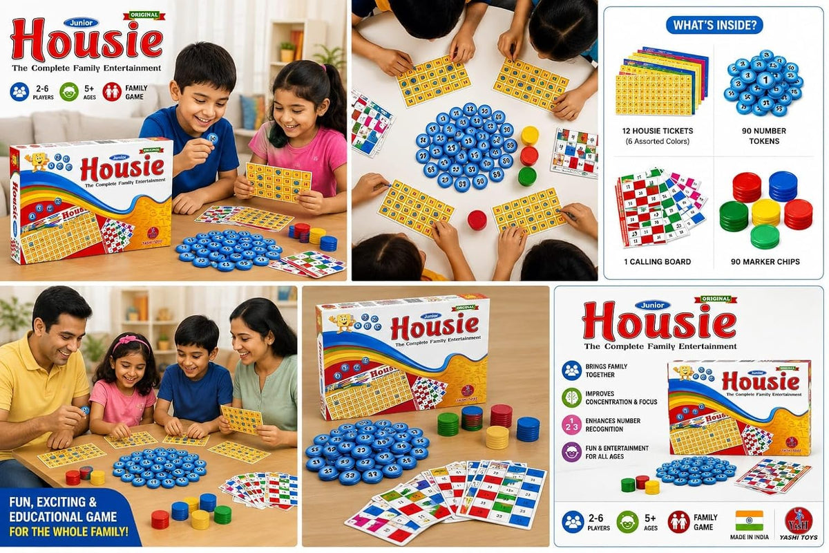 Toys Junior Housie The Complete Family Entertainment Board Game – Educational Number Recognition & Concentration Game...