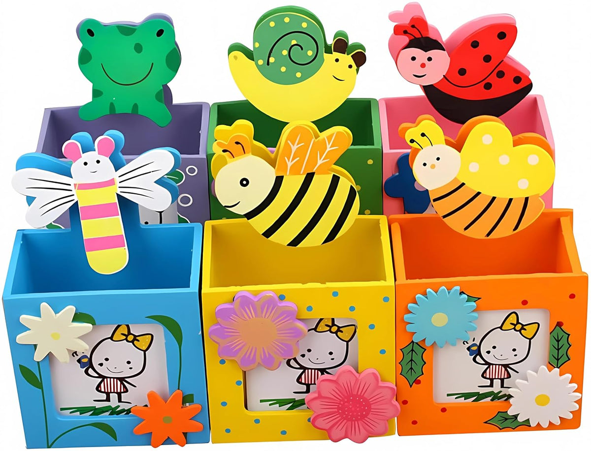 SILLYME 8pcs Wooden Pen Stand Return Gifts Birthday Party | Return Gift for Kids Age 6-10 & 10-12 - Birthday Return G...