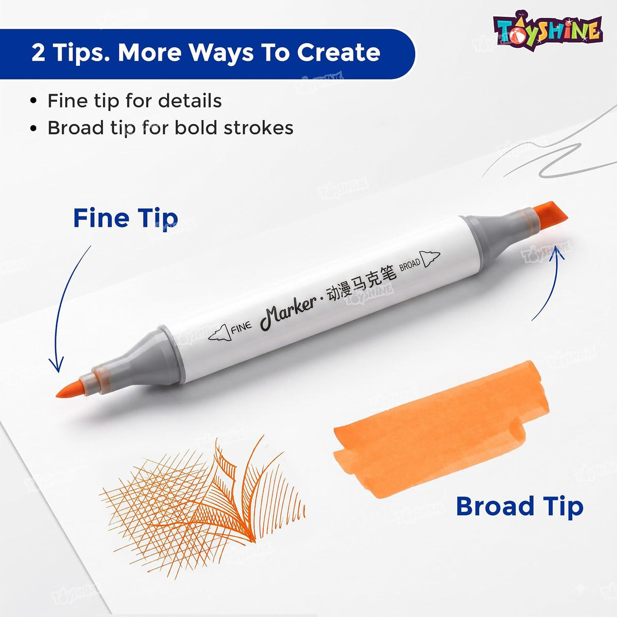 18Pc Twin Tip Coloring Sketch Markers Art Markers with Water-Based Non-Toxic Ink | Quick Drying Colorful Hig...
