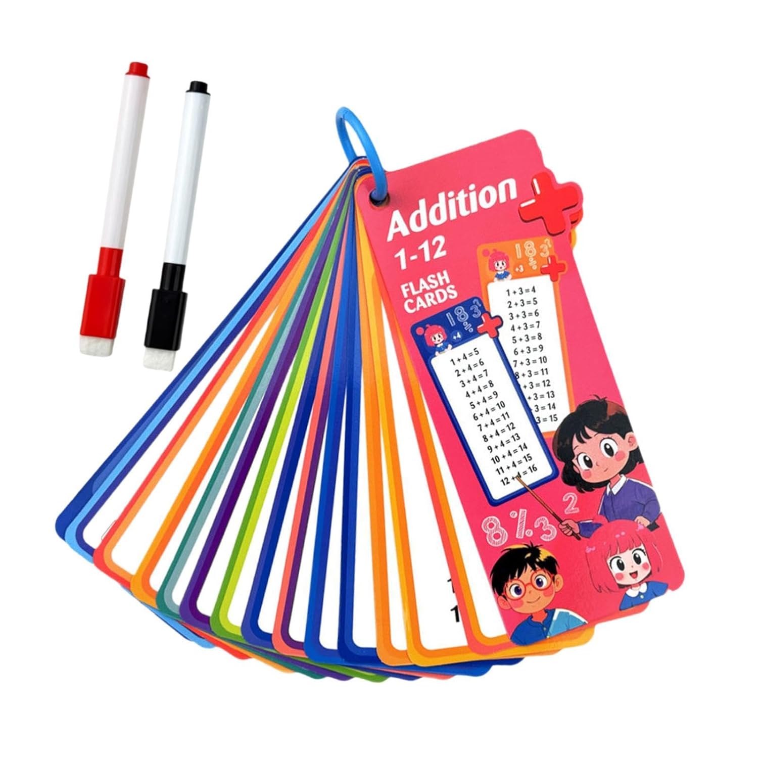 Addition 1-12 Math Flash Cards