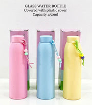 450ml Glass Water Bottle with Protective Plastic Cover
