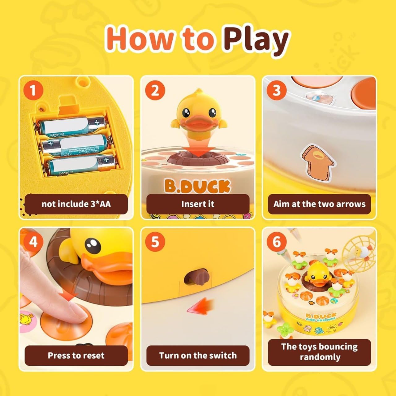 Duck Bounce and catch game (7 ducks)
