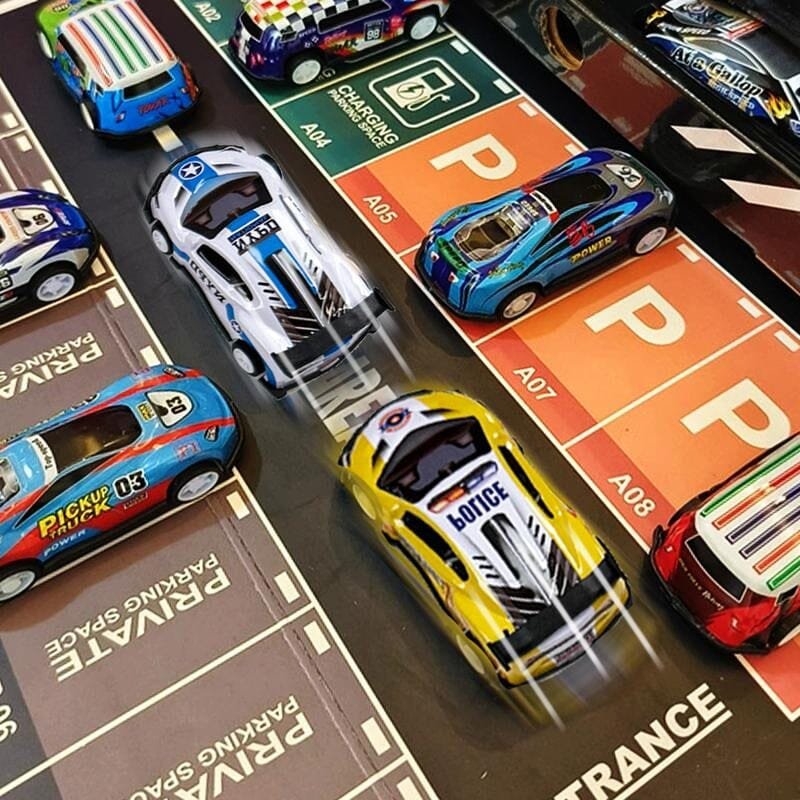 48pc Pull-Back Mini Racing Cars with Container