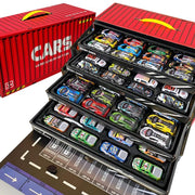 48pc Pull-Back Mini Racing Cars with Container